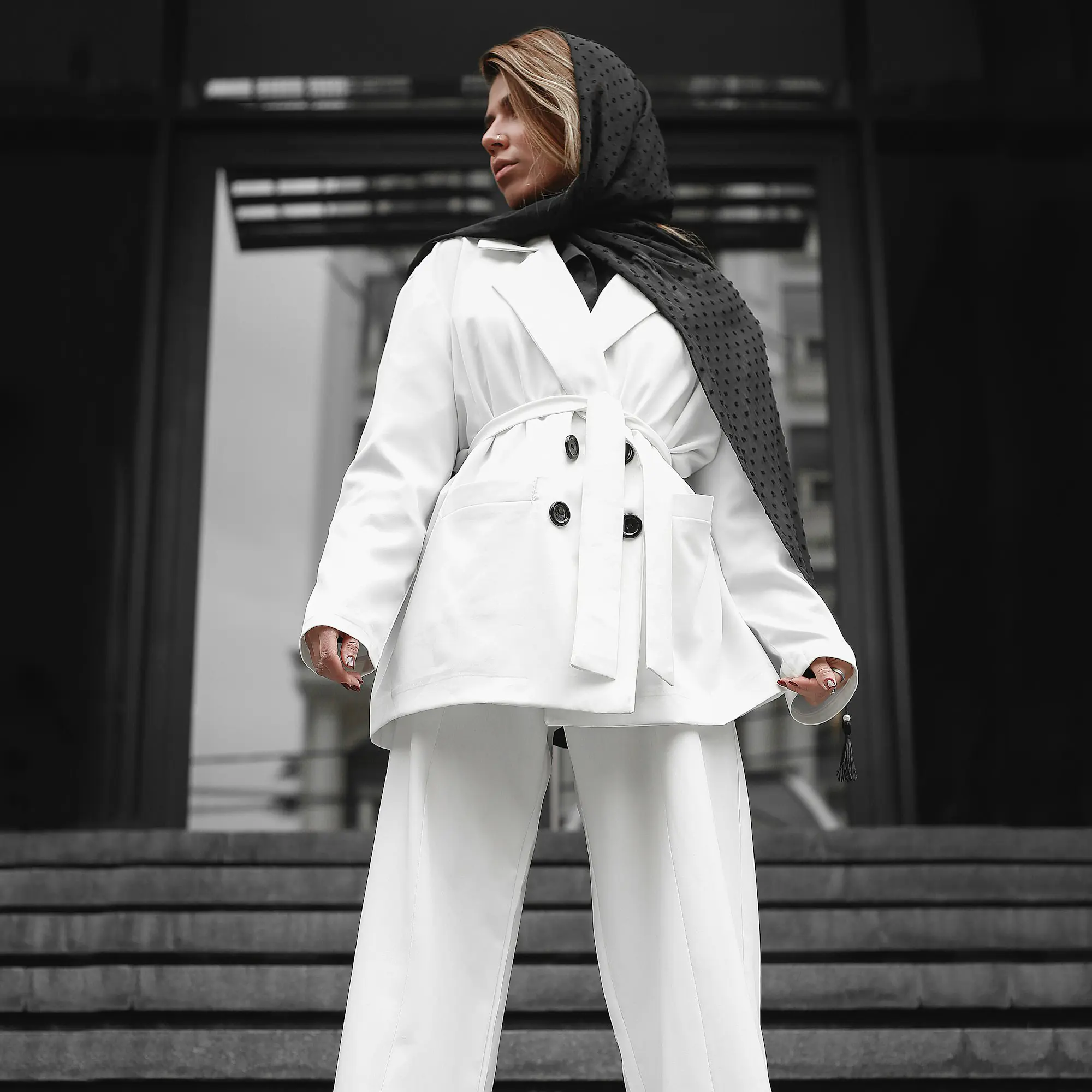Ivory Double-Breasted Suit
