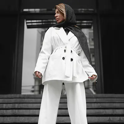 Ivory Double-Breasted Suit