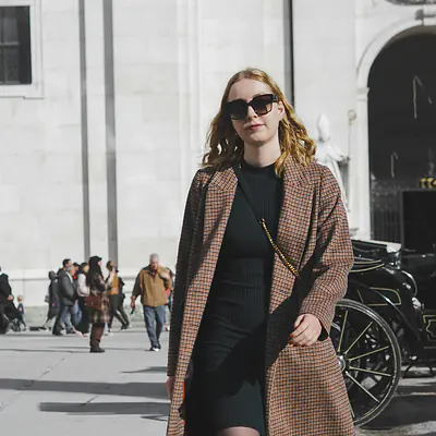 Check Wool Coat