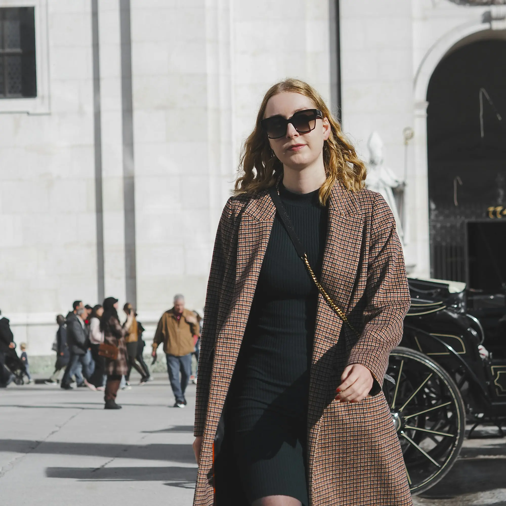 Check Wool Coat